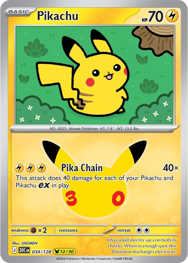 Image for Pikachu (034/128) (30C) - Pokemon