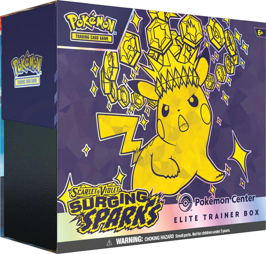 Surging Sparks POKEMON CENTER Elite Trainer Box - With Acrylic