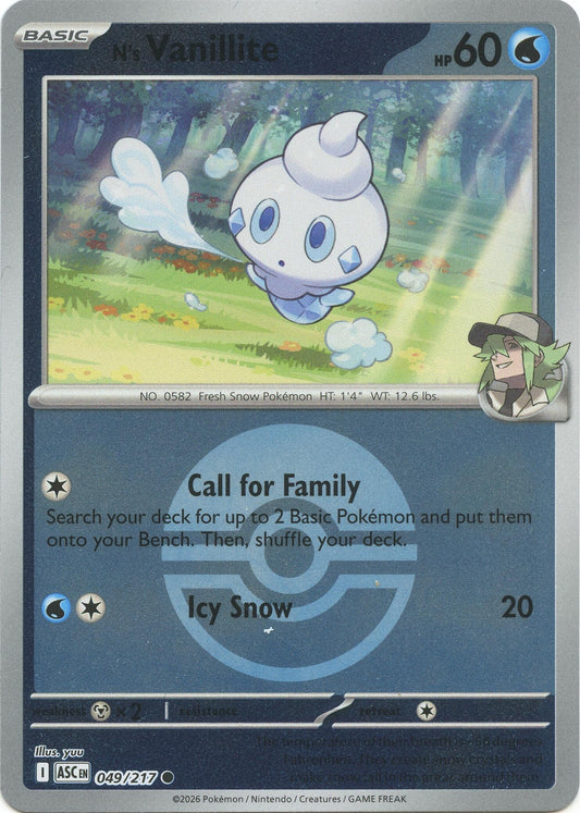 N's Vanillite (Poke Ball) (049/217) (ASC)